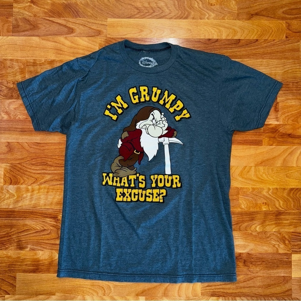 Disney Blue Large T-Shirt I'm Grumpy What's Your Excuse? 50 50 Blend